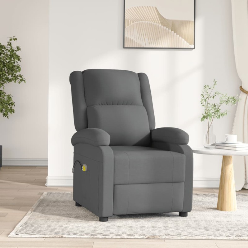vidaXL Sillón de masaje eléctrico tela gris oscuro vidaXL Sillón de masaje eléctrico tela gris oscuro