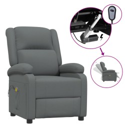 vidaXL Sillón de masaje eléctrico tela gris oscuro
