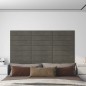 vidaXL Paneles de pared 12 uds terciopelo gris oscuro 60x15 cm 1,08 m² vidaXL Paneles de pared 12 uds terciopelo gris oscuro 60x15 cm 1,08 m²