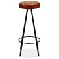vidaXL Taburetes de barra de cocina 2 unidades cuero auténtico vidaXL Taburetes de barra de cocina 2 unidades cuero auténtico