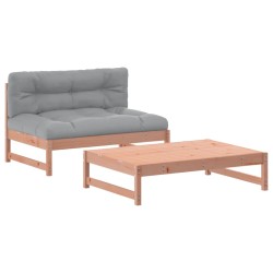 vidaXL Juego de muebles jardín 2 pzas y cojines madera abeto Douglas
