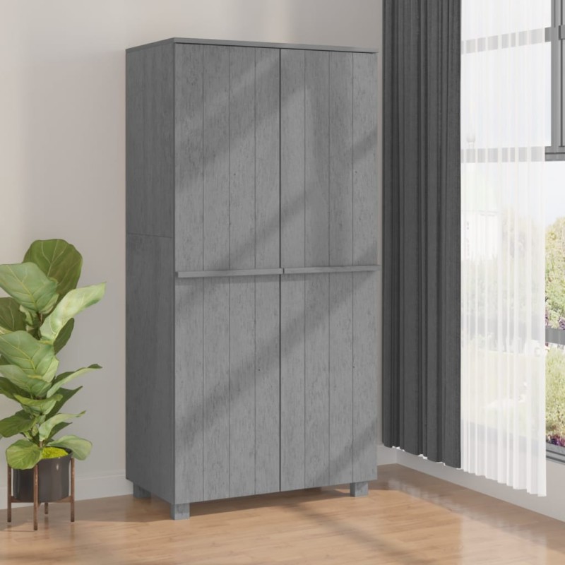 vidaXL Armario HAMAR madera maciza pino gris oscuro 89x50x180 cm vidaXL Armario HAMAR madera maciza pino gris oscuro 89x50x180 cm