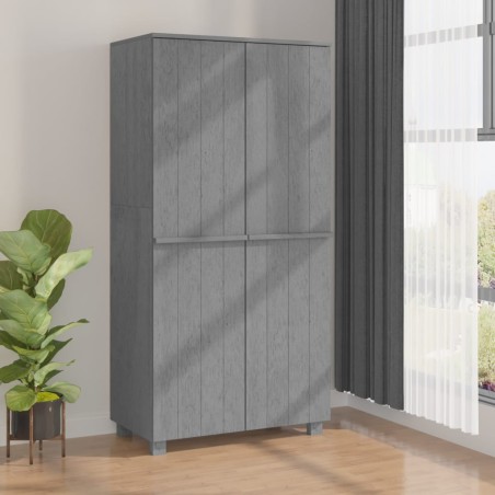 vidaXL Armario HAMAR madera maciza pino gris oscuro 89x50x180 cm
