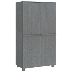 vidaXL Armario HAMAR madera maciza pino gris oscuro 89x50x180 cm