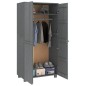 vidaXL Armario HAMAR madera maciza pino gris oscuro 89x50x180 cm vidaXL Armario HAMAR madera maciza pino gris oscuro 89x50x180 cm