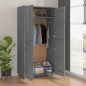 vidaXL Armario HAMAR madera maciza pino gris oscuro 89x50x180 cm vidaXL Armario HAMAR madera maciza pino gris oscuro 89x50x180 cm