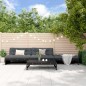 vidaXL Juego de muebles de jardín 4 pzas y cojines madera maciza negro