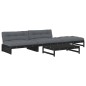 vidaXL Juego de muebles de jardín 4 pzas y cojines madera maciza negro