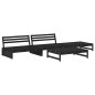 vidaXL Juego de muebles de jardín 4 pzas y cojines madera maciza negro