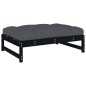 vidaXL Juego de muebles de jardín 4 pzas y cojines madera maciza negro