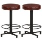 vidaXL Taburetes de barra de cocina 2 unidades cuero auténtico 52 cm vidaXL Taburetes de barra de cocina 2 unidades cuero auténtico 52 cm