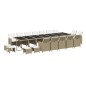 vidaXL Set comedor de jardín 19 pzas con cojines ratán sintético beige vidaXL Set comedor de jardín 19 pzas con cojines ratán sintético beige