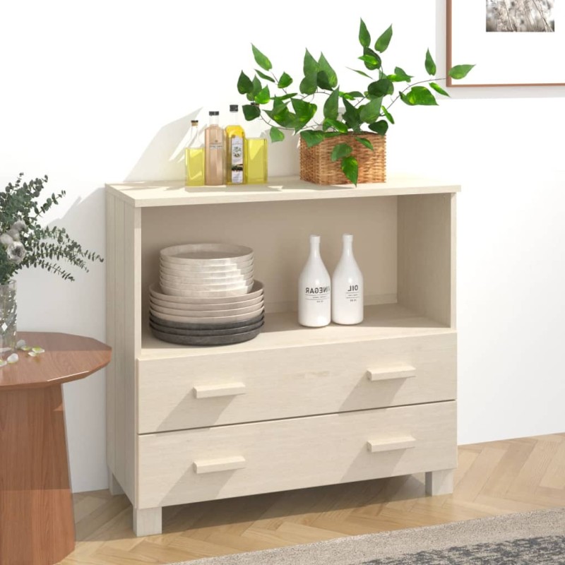 vidaXL Aparador HAMAR madera de pino maciza marrón miel 85x35x80 cm vidaXL Aparador HAMAR madera de pino maciza marrón miel 85x35x80 cm