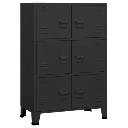 vidaXL Baúl de almacenaje industrial metal negro 75x40x115 cm