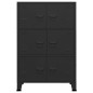 vidaXL Baúl de almacenaje industrial metal negro 75x40x115 cm vidaXL Baúl de almacenaje industrial metal negro 75x40x115 cm