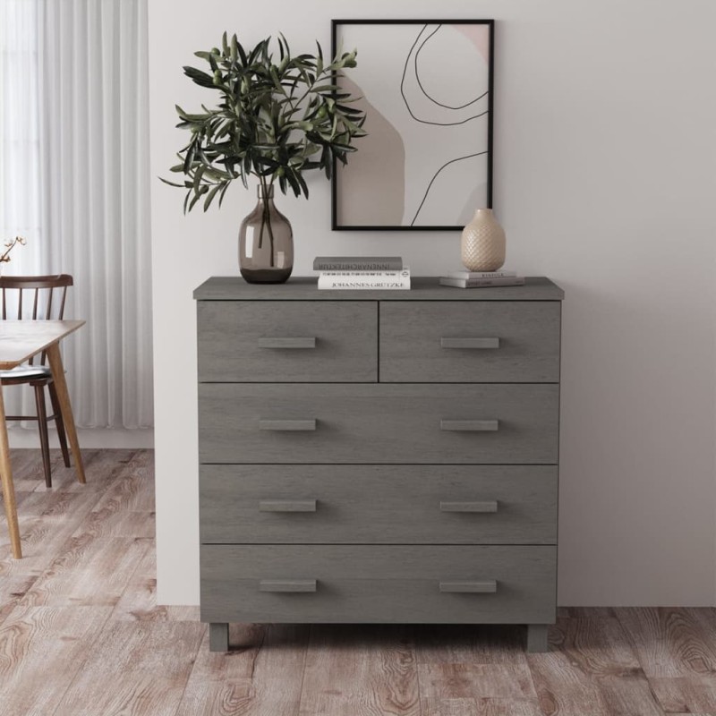 vidaXL Aparador HAMAR madera maciza de pino gris claro 79x40x80 cm vidaXL Aparador HAMAR madera maciza de pino gris claro 79x40x80 cm