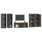 vidaXL Muebles para TV 5 piezas madera maciza de pino gris vidaXL Muebles para TV 5 piezas madera maciza de pino gris