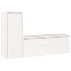 vidaXL Muebles para TV 2 piezas madera maciza de pino blanco
