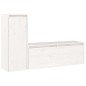 vidaXL Muebles para TV 2 piezas madera maciza de pino blanco