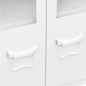 vidaXL Aparador industrial de metal y vidrio blanco 105x35x62 cm vidaXL Aparador industrial de metal y vidrio blanco 105x35x62 cm