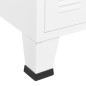 vidaXL Aparador industrial de metal y vidrio blanco 105x35x62 cm vidaXL Aparador industrial de metal y vidrio blanco 105x35x62 cm
