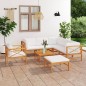 vidaXL Set de muebles de jardín 8 pzas madera de teca y cojines crema