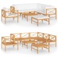 vidaXL Set de muebles de jardín 8 pzas madera de teca y cojines crema