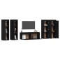 vidaXL Muebles para TV 5 piezas madera maciza de pino negro vidaXL Muebles para TV 5 piezas madera maciza de pino negro