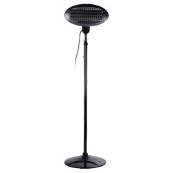 Excellent Electrics Calentador de patio de pie 2000 W cuarzo negro