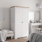 vidaXL Armario BODO madera maciza pino blanco y marrón 101x52x176,5 cm