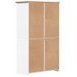 vidaXL Armario BODO madera maciza pino blanco y marrón 101x52x176,5 cm
