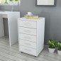 vidaXL Cajonera de oficina con ruedas 5 cajones blanco vidaXL Cajonera de oficina con ruedas 5 cajones blanco