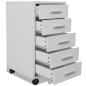 vidaXL Cajonera de oficina con ruedas 5 cajones blanco vidaXL Cajonera de oficina con ruedas 5 cajones blanco