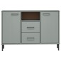 vidaXL Aparador con patas metal OSLO madera maciza gris 113x40x77 cm vidaXL Aparador con patas metal OSLO madera maciza gris 113x40x77 cm