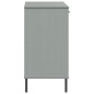 vidaXL Aparador con patas metal OSLO madera maciza gris 113x40x77 cm vidaXL Aparador con patas metal OSLO madera maciza gris 113x40x77 cm