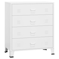vidaXL Cajoner industrial de metal blanca 78x40x93 cm