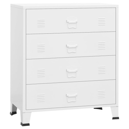 vidaXL Cajoner industrial de metal blanca 78x40x93 cm