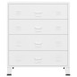 vidaXL Cajoner industrial de metal blanca 78x40x93 cm