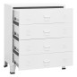 vidaXL Cajoner industrial de metal blanca 78x40x93 cm