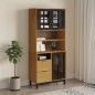 vidaXL Aparador alto con puertas vidrio FLAM madera pino 80x40x180 cm vidaXL Aparador alto con puertas vidrio FLAM madera pino 80x40x180 cm