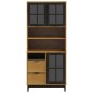 vidaXL Aparador alto con puertas vidrio FLAM madera pino 80x40x180 cm vidaXL Aparador alto con puertas vidrio FLAM madera pino 80x40x180 cm