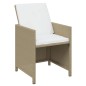 vidaXL Set comedor de jardín 7 pzas con cojines ratán sintético beige vidaXL Set comedor de jardín 7 pzas con cojines ratán sintético beige