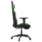 vidaXL Silla gaming de masaje y reposapiés cuero sintético negro verde vidaXL Silla gaming de masaje y reposapiés cuero sintético negro verde