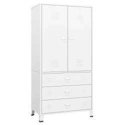 vidaXL Armario industrial de metal blanco 90x50x180 cm