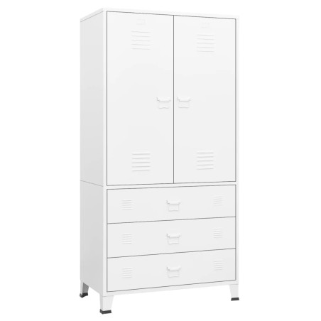 vidaXL Armario industrial de metal blanco 90x50x180 cm