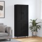 vidaXL Aparador alto madera contrachapada negro 69,5x34x180 cm vidaXL Aparador alto madera contrachapada negro 69,5x34x180 cm
