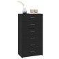 vidaXL Aparador con 6 cajones madera contrachapada negro 50x34x96 cm