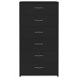 vidaXL Aparador con 6 cajones madera contrachapada negro 50x34x96 cm