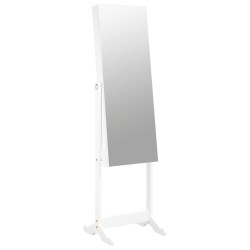 vidaXL Espejo con joyero de pie blanco 42x38x152 cm