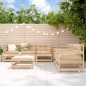 vidaXL Juego de muebles de jardín 6 piezas y cojines madera maciza
